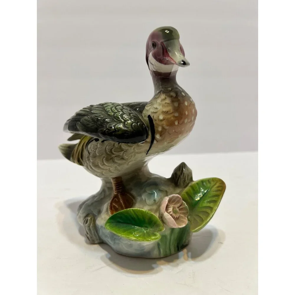 Porcelain Wood Duck Figurine Bird Collection by JSC Model 183 Shafford Japan VTG - Picture 6 of 16